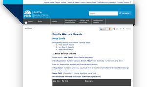 Historical public records - NSW Registry of Births Deaths & Marriages
