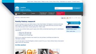 Family history research - NSW Registry of Births Deaths & Marriages