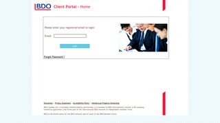 BDO Client Portal - Login