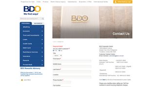 Contact Us | BDO Unibank, Inc.