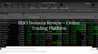 BDO Nomura Review – Online Trading Platform - DailyPik