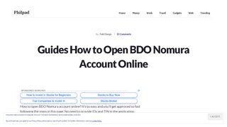 Guides How to Open BDO Nomura Account Online - Philpad