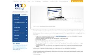 Online Banking Customer Information Update | BDO Unibank, Inc.