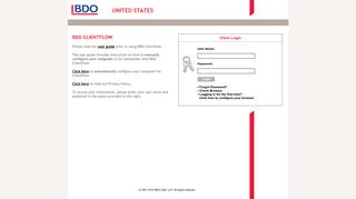 BDO United States - ClientFlow Login Page - GoFileRoom