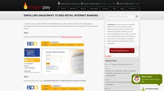 Enrolling Dragonpay to BDO Retail Internet Banking