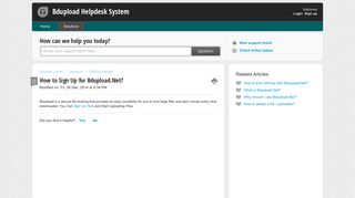 How to Sign Up for Bdupload.Net? : Bdupload Helpdesk System