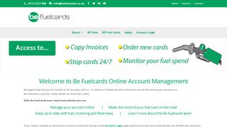 Online Account Management - Be Fuelcards