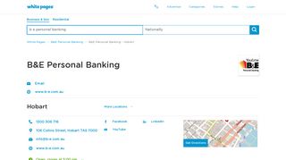 B&E Personal Banking Hobart - White Pages