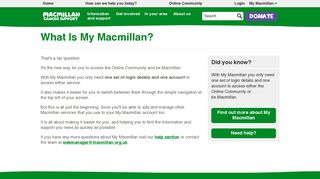 My Macmillan - Macmillan Cancer Support