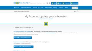 My Account: Update your information - Be The Match