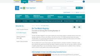 Be The Match Registry - Network