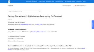 Getting Started with 2B Mindset on Beachbody ... - Beachbody's FAQ