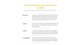 Beachbody On Demand Status - Intermittent login and video issues on ...
