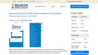 Beacon Community Credit Union - Account Access - Site Designs