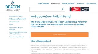 MyBeaconDoc Patient Portal - Beacon Medical Group