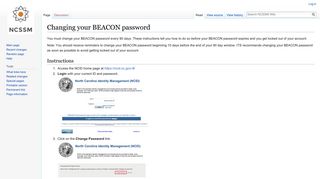 Changing your BEACON password - NCSSM Wiki