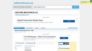 secure.beaconcs.ca at WI. Beacon Community Services - Login