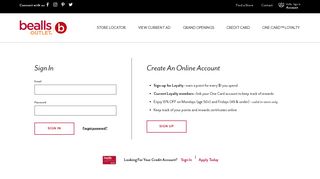 Sign In or Create Account | Bealls Outlet