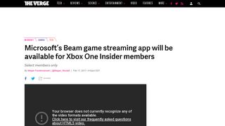 Microsoft's Beam game streaming app will be available for Xbox One ...