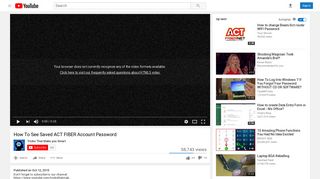 How To See Saved ACT FIBER Account Password - YouTube