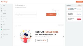 ACT Broadband Bill Payment On Freecharge