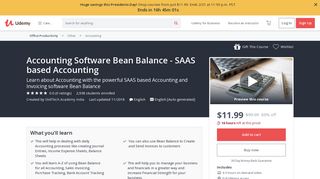 Accounting Software Bean Balance - SAAS based Accounting | Udemy