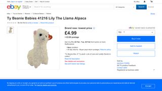 Ty Beanie Babies 41216 Lily The Llama Alpaca | eBay