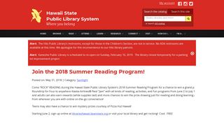 Hawaii State Public Library System | Join the 2018 Summer Reading ...