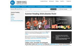 Summer Reading:Libraries Rock! - Howard County Library System