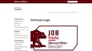 JobTracks Login - Students - Career Center - Missouri State University