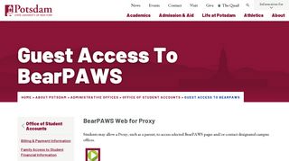 Guest Access To BearPAWS | SUNY Potsdam