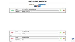 bearville.com - free accounts, logins and passwords