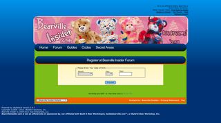 Bearville Insider Forum - Register