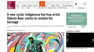 Indigenous hip-hop artist Dakota Bear works to reclaim his heritage ...
