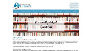 Frequently Asked Questions - Beaufort County Library