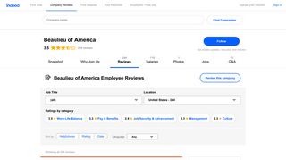 Working at Beaulieu of America: 241 Reviews | Indeed.com