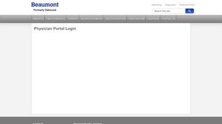 Physician Portal Login - Oakwood - Beaumont Health