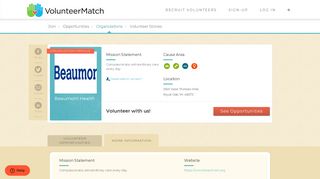 Beaumont Health Volunteer Opportunities - VolunteerMatch