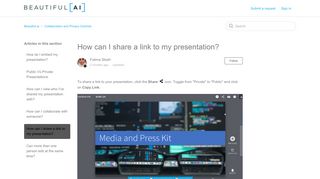 How can I share a link to my presentation? – Beautiful.ai