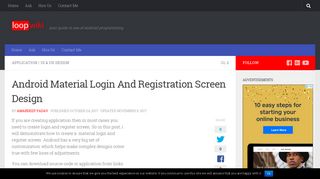 Android Material Login And Registration Screen Design | LoopWiki