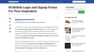 50 Mobile Login and Signup Forms For Your Inspiration - Hongkiat