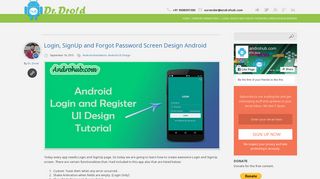 Login, SignUp and Forgot Password Screen Design Android - Androhub