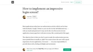 How to implement an impressive login screen? – Vasyl Paliy – Medium
