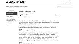 Where's my order? – Where are you from?