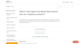 What if I can't login to my Beauty Box account, how can I update my ...