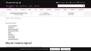 Why do I need to sign in? | Superdrug