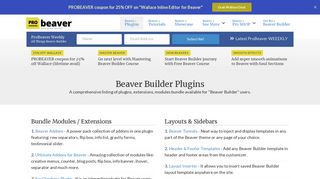 Beaver Builder plugins, addons, custom modules listing - ProBeaver