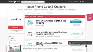 40% Off bebe Coupons & Promo Codes - February 2019 - CouponCabin