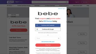 Up to 20% Off bebe Coupons, Promo Codes + 4.0% Cash Back - Ebates