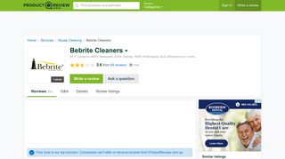 Bebrite Cleaners Reviews - ProductReview.com.au